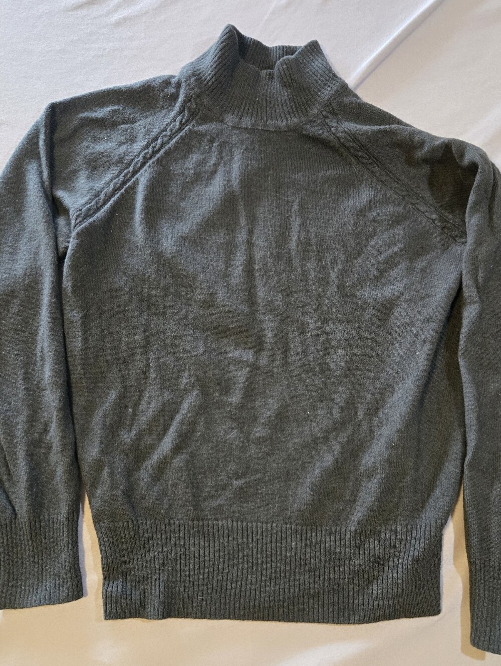 Jones Wear Petites Lambswool Blend Dark Green Sweater